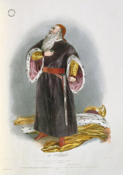 Luigi Lablache as Faliero in Marino Faliero (engraved by Richard James Lane) by Alfred Edward Chalon